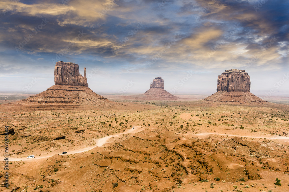 Monument Valley with beautiful sky - obrazy, fototapety, plakaty 