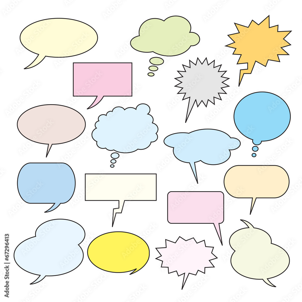 Text balloons. Collection of vector speech bubbles for comics. Text balloons. Collection of vector speech bubbles for comics.