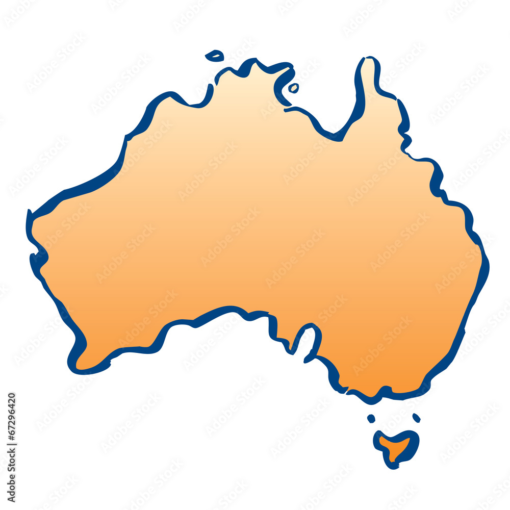color vector map of australia
