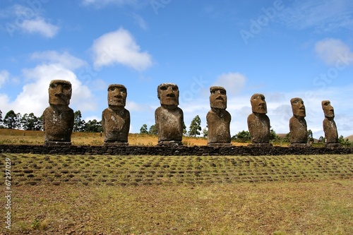 Moai at Easter Island, Chile photo