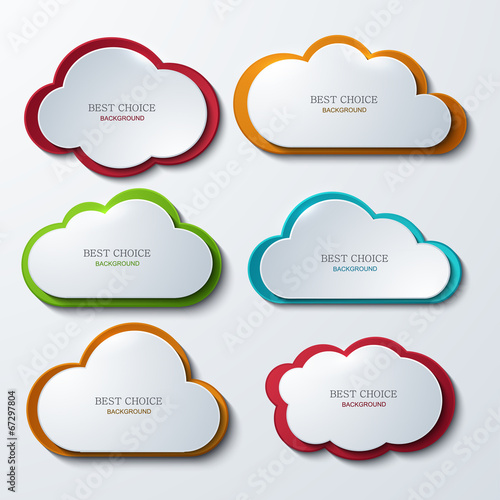 Vector modern clouds banners set.