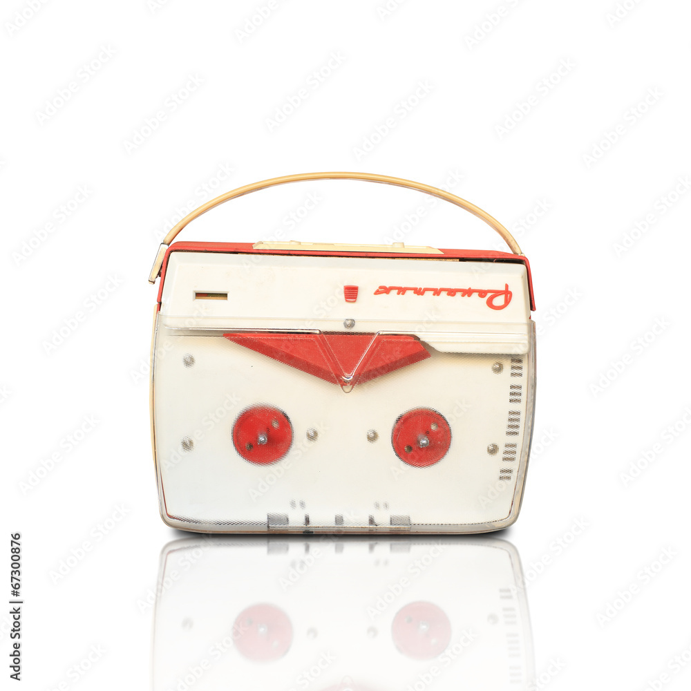 Retro recorder, audio system, collage of music, background Retro recorder, audio system, collage of music, background