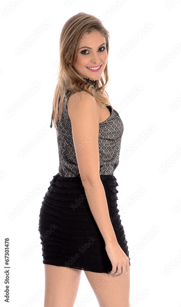 Pretty blond woman with skirt Pretty blond woman with skirt