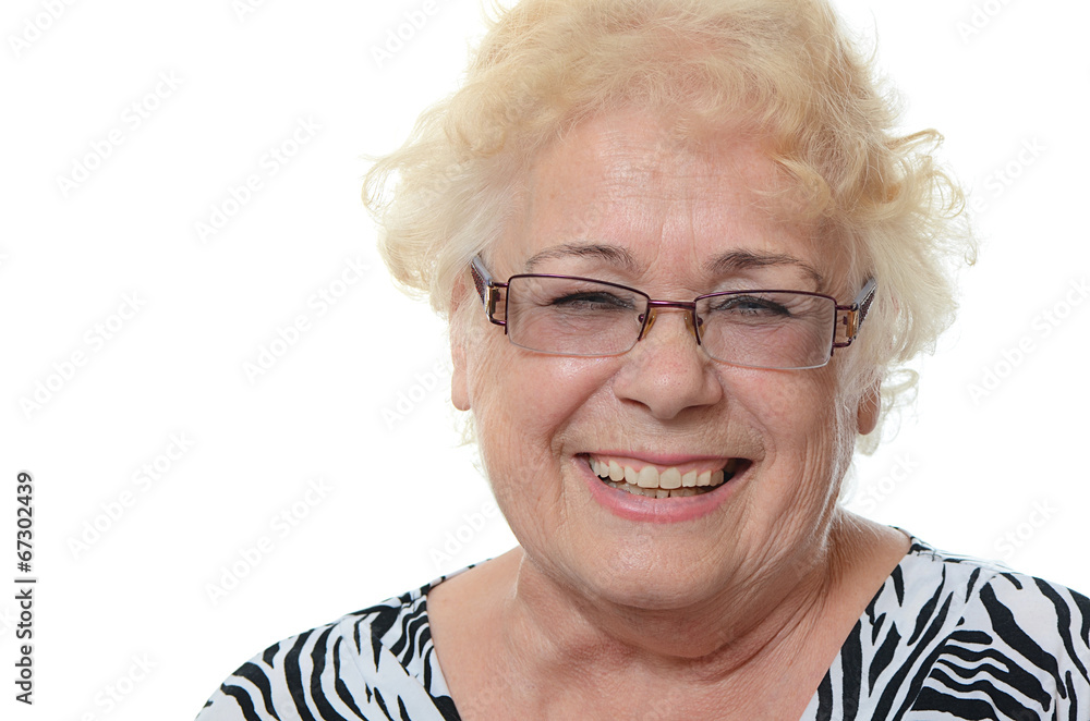 Portrait of old woman isolated on white background Portrait of old woman isolated on white background