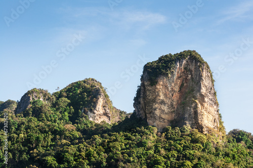 rock mountain on blue sky in thailand © hypnotize