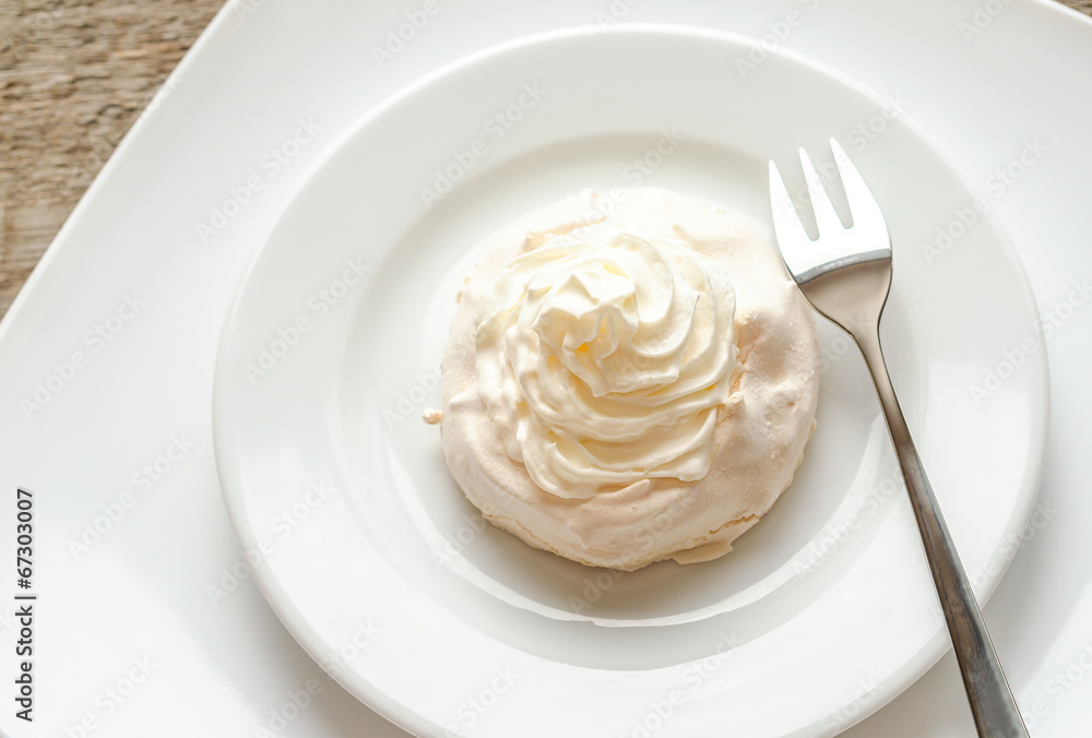 Meringue cake with whipped cream Meringue cake with whipped cream