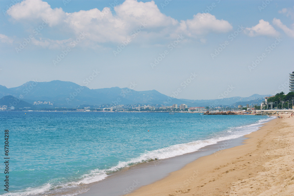 Sea view in Cannes, beach panorama, european landscape