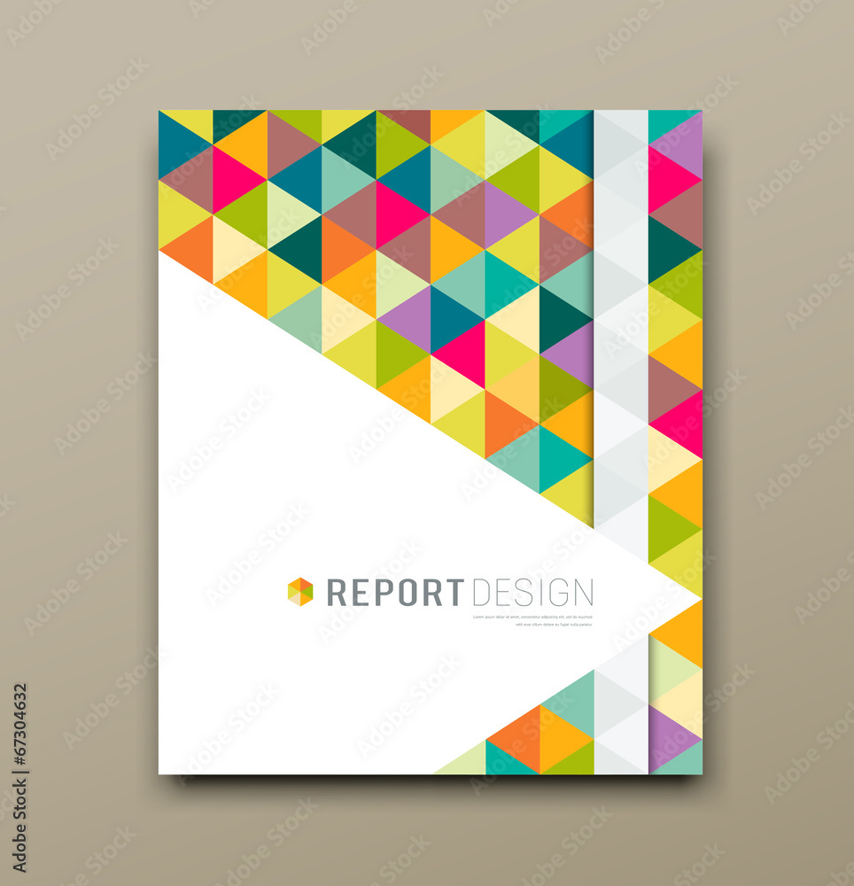 Cover report colorful triangle geometric pattern design