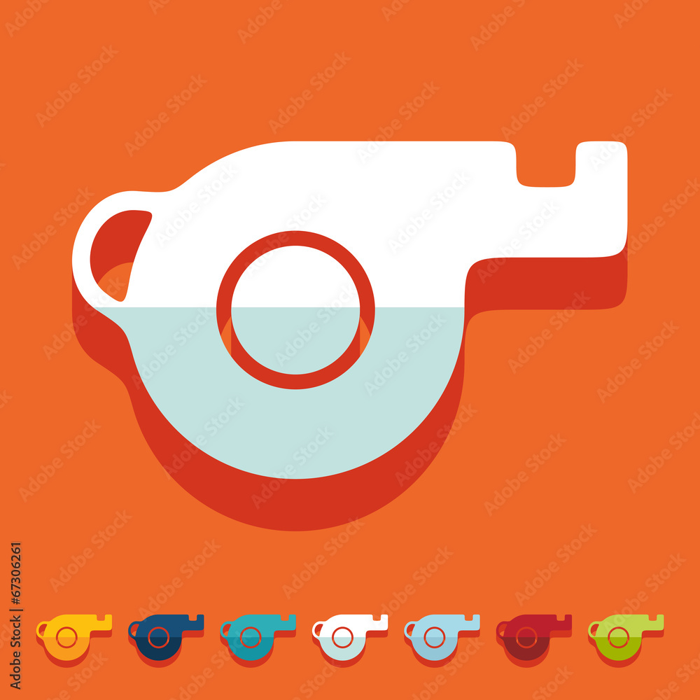 Flat design: whistle Flat design: whistle