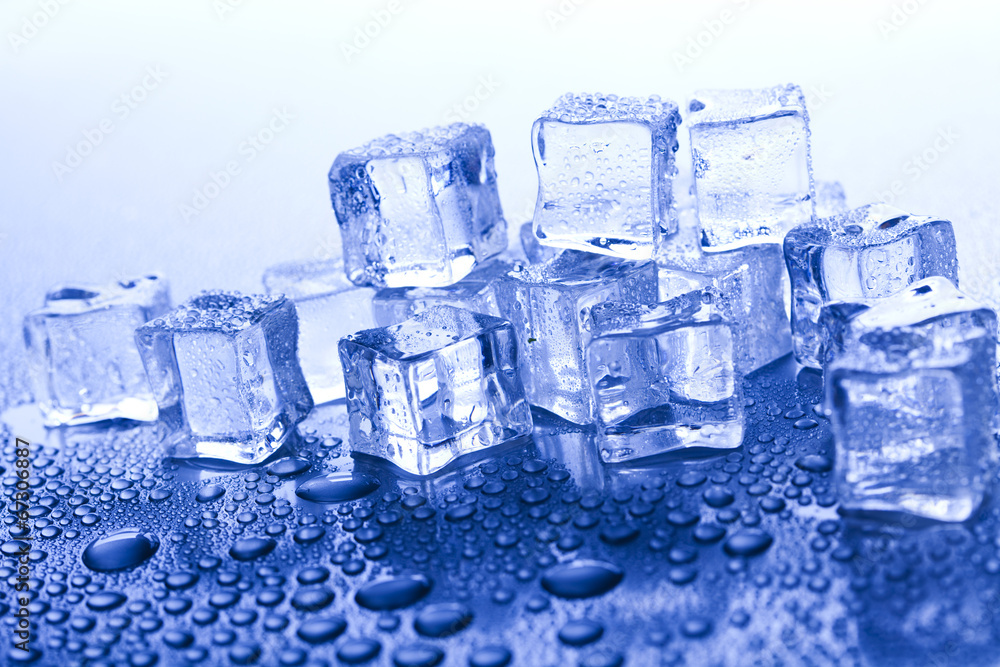 Blue and shiny ice cubes Blue and shiny ice cubes