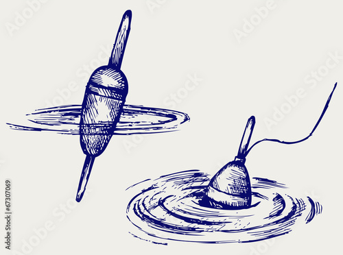 Fishing float. Doodle style