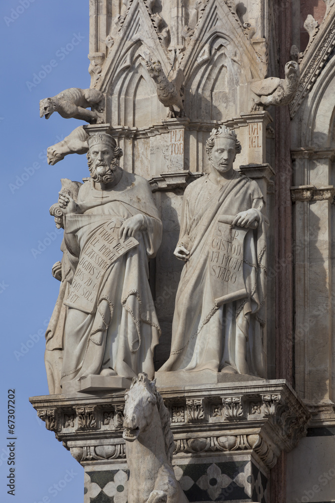 Detail of the Siena cathedral, Tuscany, Italy