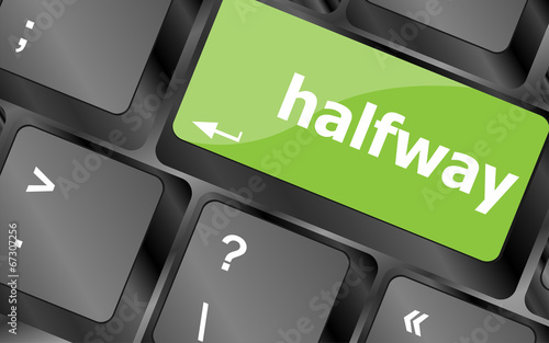 halfway word on computer pc keyboard key