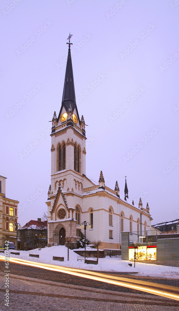 Dr. Farsky Evangelic church in Jablonec nad Nisou. Czech