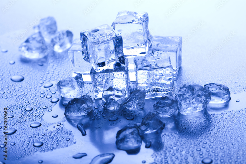Ice cubes on blue background Ice cubes on blue background
