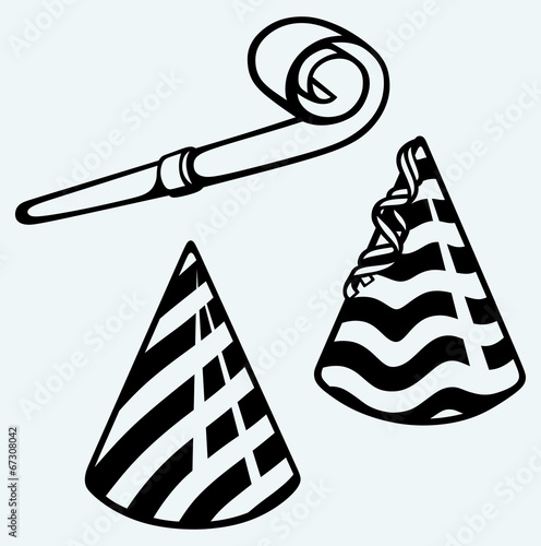Party hat and noisemaker