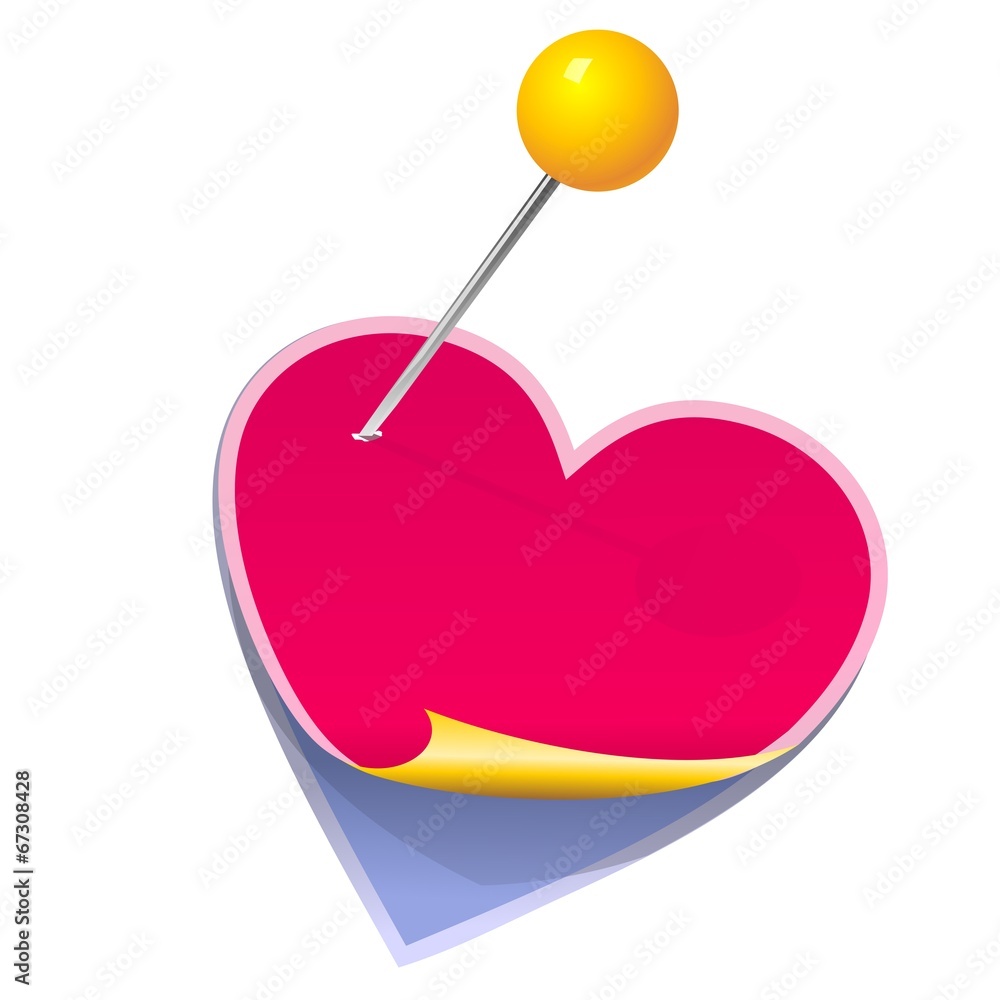 vector stickers in the shape of a heart pinned clerical pin vector stickers in the shape of a heart pinned clerical pin