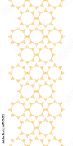 Abstract textile golden suns geometric vertical seamless pattern