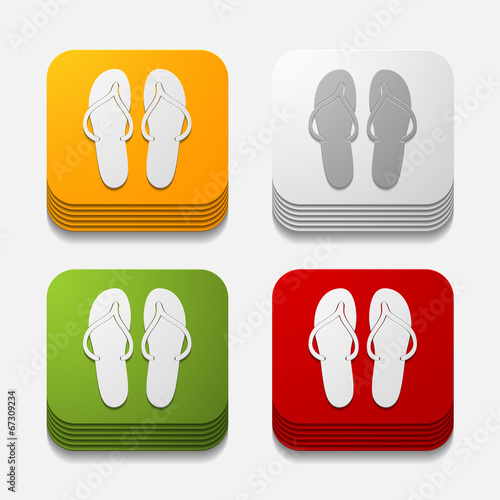 square button: slippers