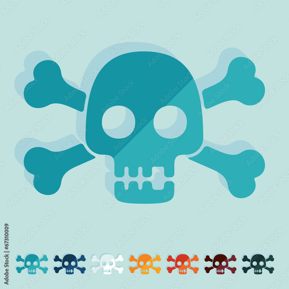 Flat design: skull Flat design: skull