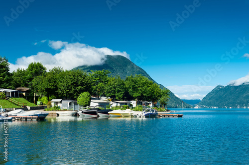 Tableau sur toile Lugano lake, Italy