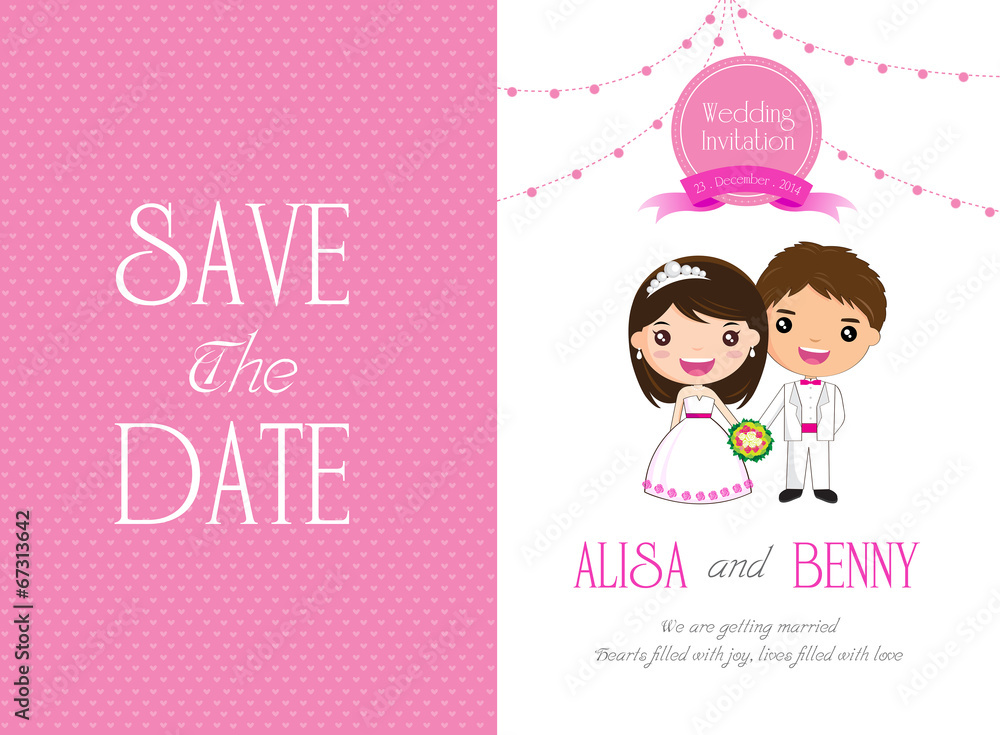Wedding Invitation card Template Cartoon - vector illustration Wedding Invitation card Template Cartoon - vector illustration