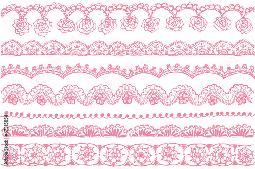 刺繍レース　フレームライン