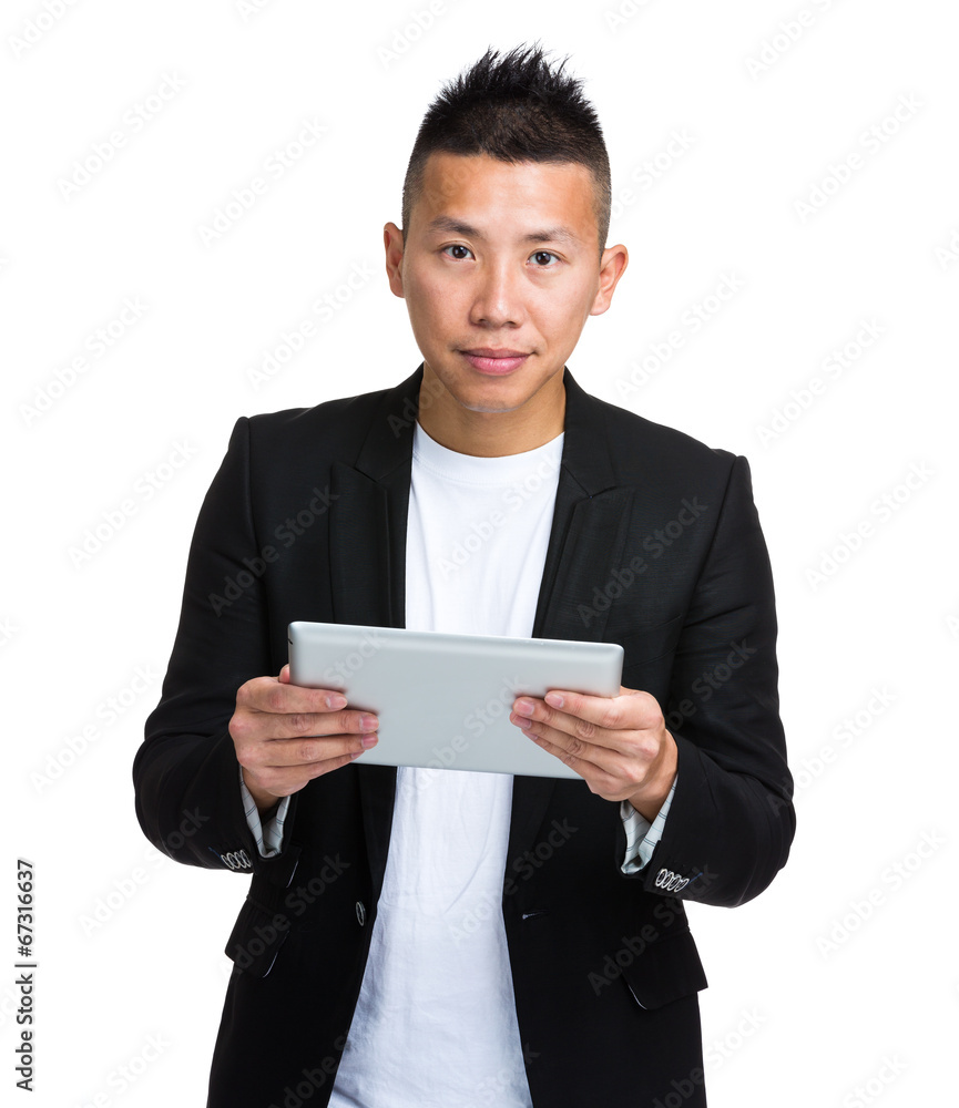 Business man hold with digital tablet Business man hold with digital tablet