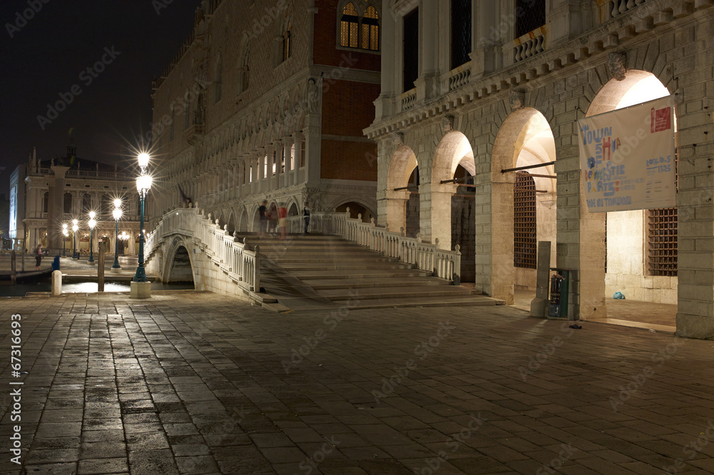 The streets of Venice Long exposure By Night.