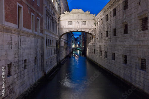 The streets of Venice Long exposure By Night. 