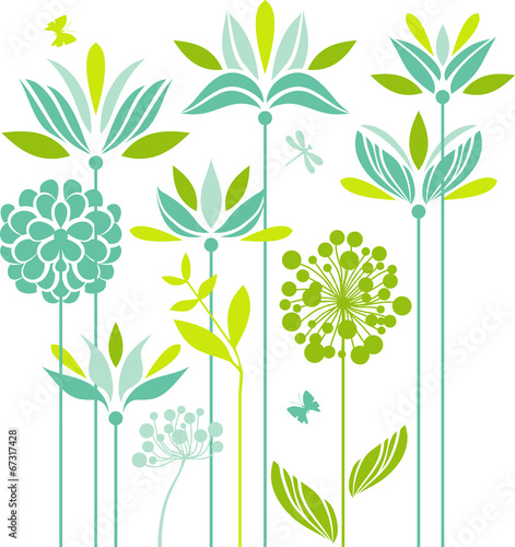 Spring flower bed