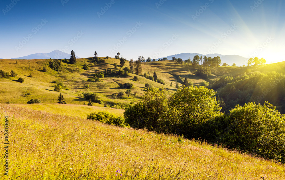 Obraz premium sunny mountain landscape