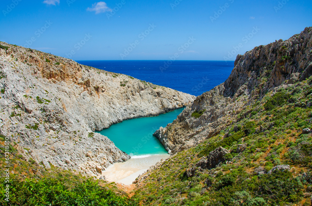 Beautiful isolated Bay in the southern of crete, close to Chania