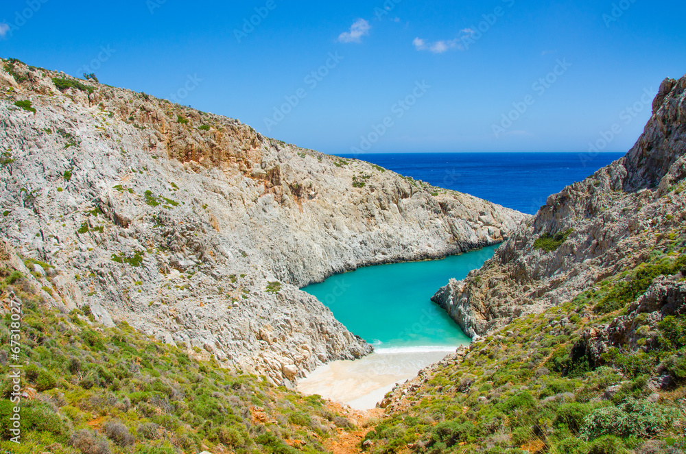 Beautiful isolated Bay in the southern of crete, close to Chania