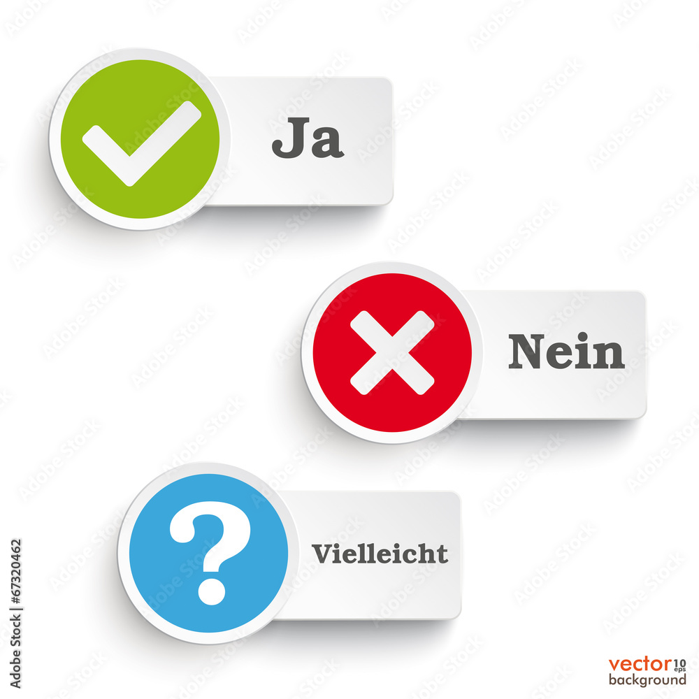 Ja Nein Vielleicht Round Icons Adobe Stock