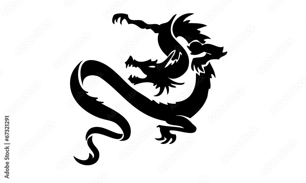 Naklejka premium Dragon tattoo