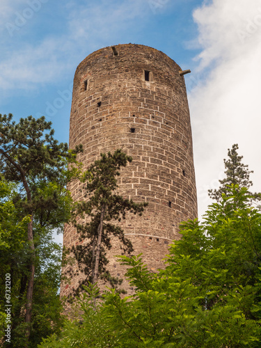 Round tower of Zebrak castle photo