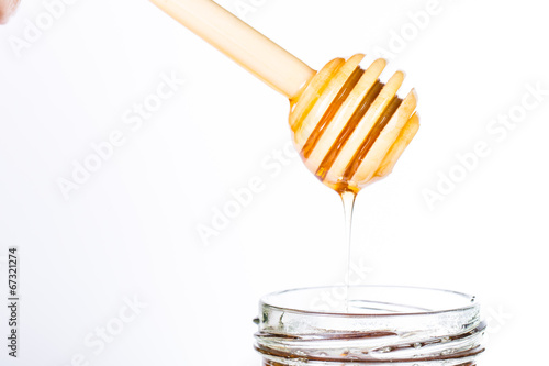 Pure Honey diping and dipper isolated