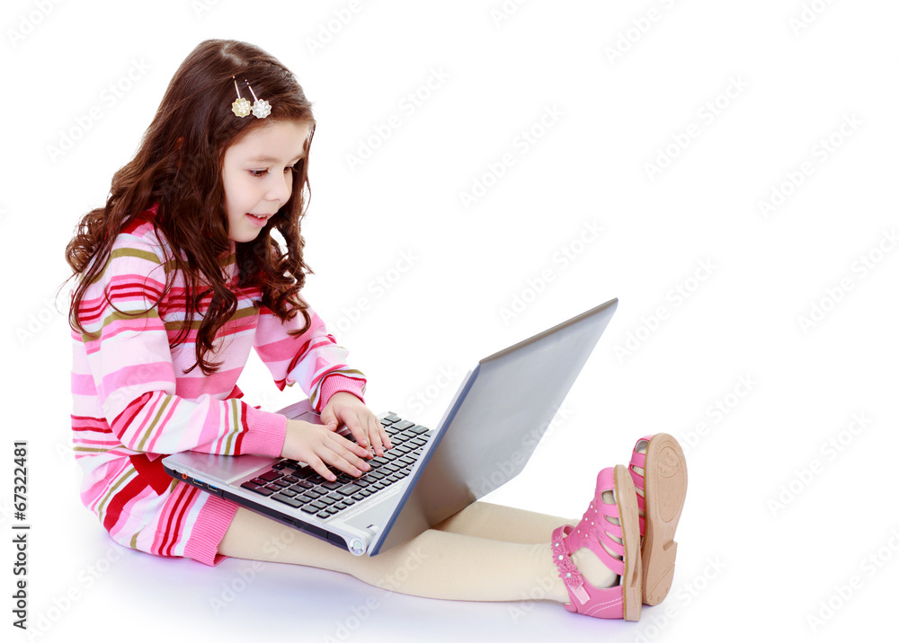 Naklejka premium charming girl schoolgirl