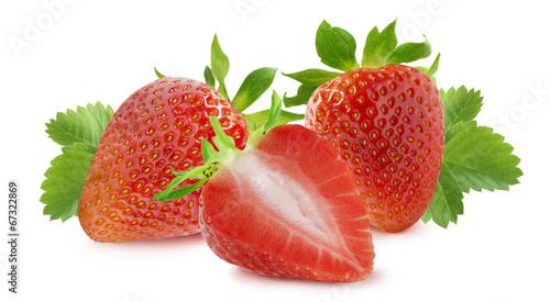 Strawberry horizontal composition isolated on white background