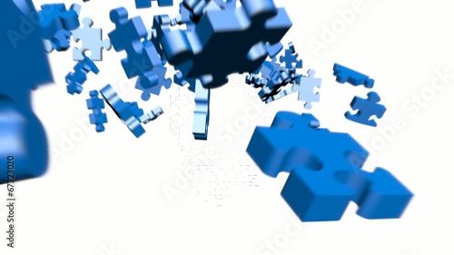 Puzzle pieces assembling in head