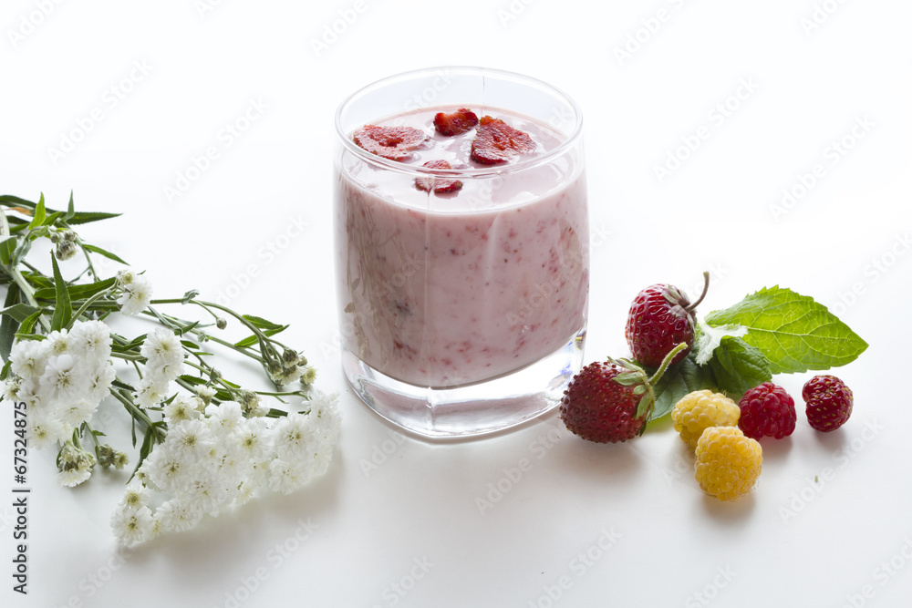 Yogurt with strawberries Yogurt with strawberries