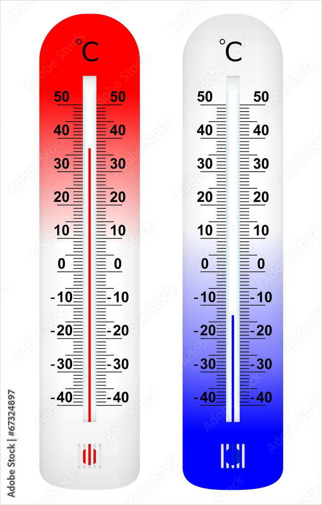Thermomètre chaud froid Illustration Stock | Adobe Stock
