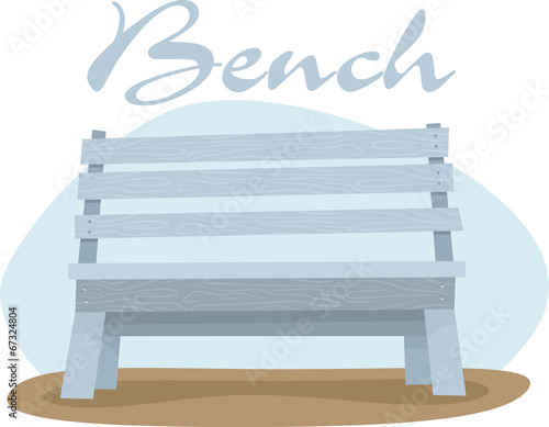 vector blue wooden bench