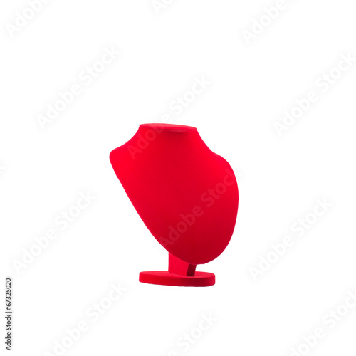 Red Necklace Display Stand For Jewelry on White Background