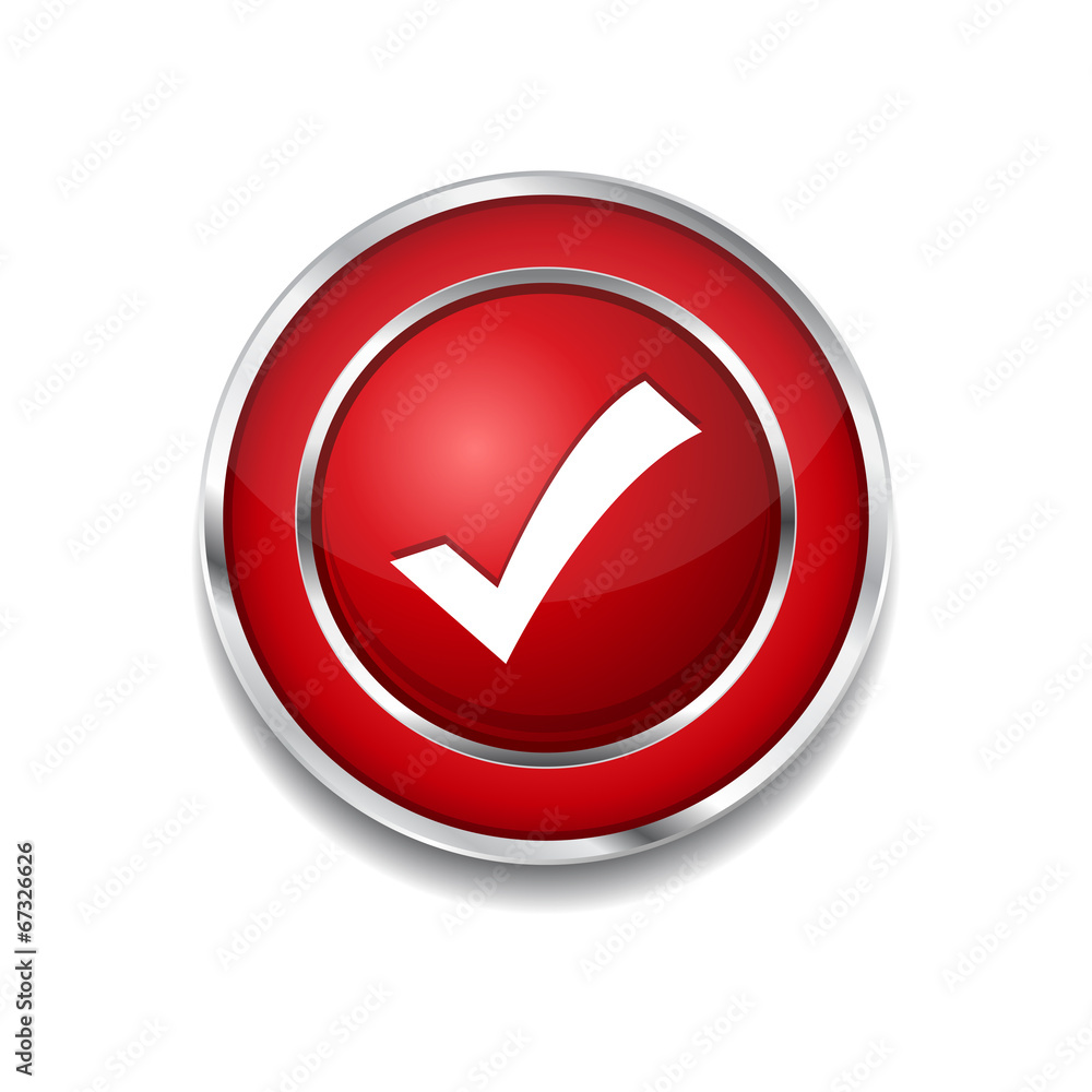 Tick Mark Circular Vector Red Web Icon Button Tick Mark Circular Vector Red Web Icon Button