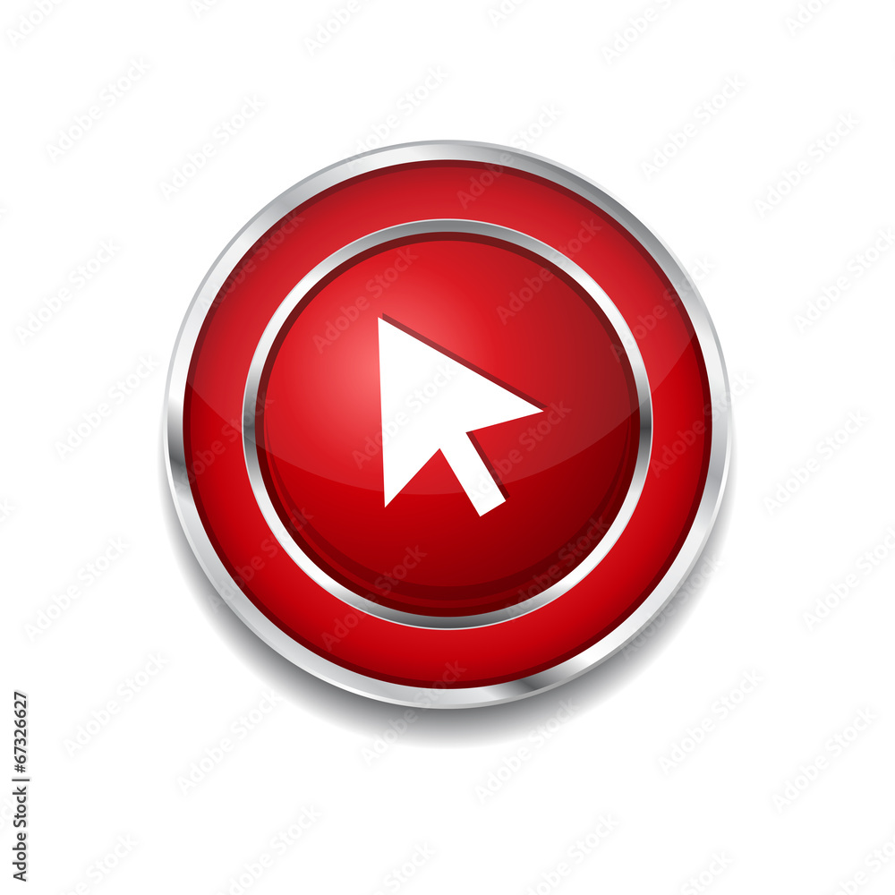 Click Circular Vector Red Web Icon Button Click Circular Vector Red Web Icon Button