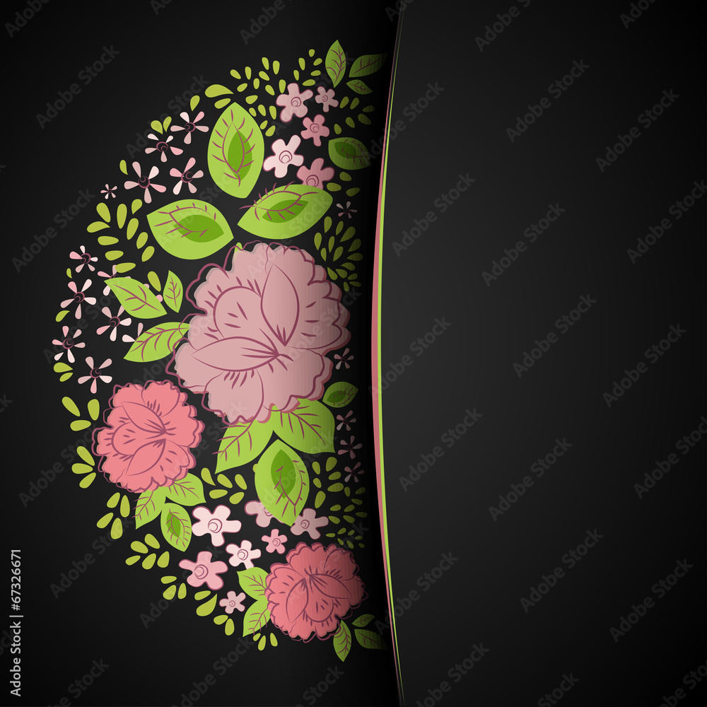 Invitation with abstract floral background - obrazy, fototapety, plakaty 