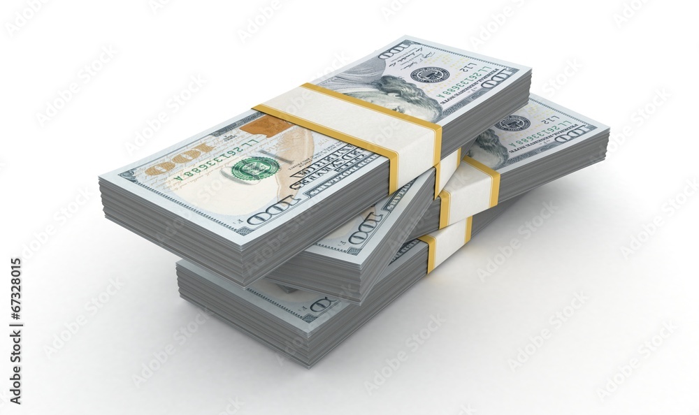 pile of 100 dollar bills on a white background pile of 100 dollar bills on a white background