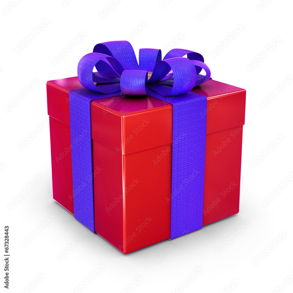 Fototapeta premium gift box with ribbon bow isolated on white background